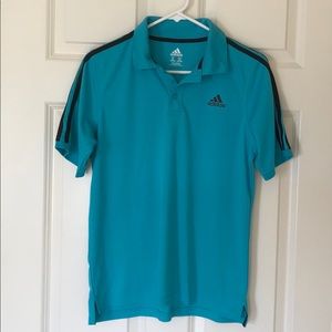 Adidas youth cyan color polo short sleeve XL